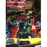 A box of toy cars, etc Catalogue only, live bidding available via our website. If you require P&P