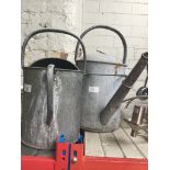 Two galvanised watering cans Catalogue only, live bidding available via our website. If you