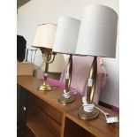 Three table lamps Catalogue only, live bidding available via our website. If you require P&P