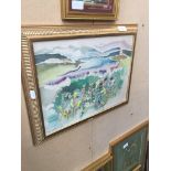 A watercolour on silk, signed Margaret Henton Catalogue only, live bidding available via our