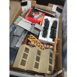A box of Hornby 00 gauge locos, coaches, buildings etc Catalogue only, live bidding available via