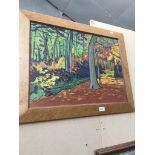 A modern woodland scene oil on board, monogrammed AMSG and numbered 997. Catalogue only, live