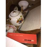 Box of pottery etc inc clock and tray Catalogue only, live bidding available via our website. If you