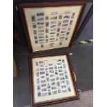 2 framed sets of cigarette cards Racing Scenes and Cycling Catalogue only, live bidding available