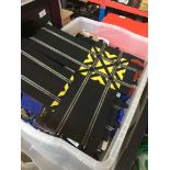 A Scalextric game set with track, etc. Catalogue only, live bidding available via our website. If