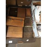 A box of wooden boxes Catalogue only, live bidding available via our website. If you require P&P
