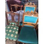 Two pairs of Edwardian chairs Catalogue only, live bidding available via our website. If you require