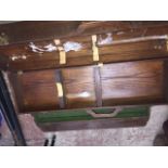 An oak vintage gun case and a small wooden gun case Catalogue only, live bidding available via our