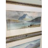 William Henry Earp, lake and mountains scene landscape watercolour, signed lower left, 24cm x