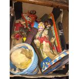 A box of vintage tin plate toys Catalogue only, live bidding available via our website. If you