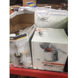 A mixed lot comprising a mini chopper, compact deep fryer and a mattress protector Catalogue only,