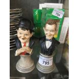 Leonardo Collection busts of Laurel and Hardy Catalogue only, live bidding available via our