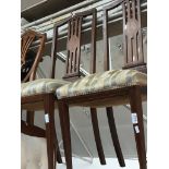 A pair of inlaid bedroom chairs and a pair of dining chairs Catalogue only, live bidding available