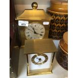 Seth Thomas brass quartz clock and an Angelus brass quartz clock Catalogue only, live bidding
