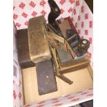 A box of vintage wood planes Catalogue only, live bidding available via our website. If you