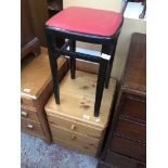 A pine filing cabinet and a stool Catalogue only, live bidding available via our website. If you