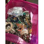A large crate of costume jewellery Catalogue only, live bidding available via our website. If you