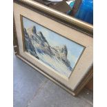 An oil painting mountain scene Catalogue only, live bidding available via our website. If you