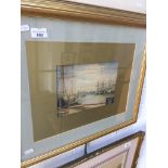 E.R. Gill, coastal scene watercolour, signed lower right and dated 1881,17cm x 25cm, framed and