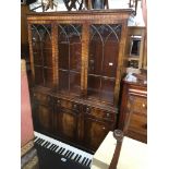 A Reprodux Georgian style mahogany cabinet bookcase Catalogue only, live bidding available via our