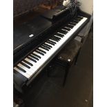 A Technics PCM digital piano PX55 and an old piano stool Catalogue only, live bidding available