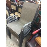 A set of 6 patio chairs Catalogue only, live bidding available via our website. If you require P&P