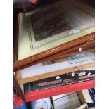 A box of military prints and some loose military prints. Catalogue only, live bidding available