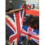 Three union jack flags Catalogue only, live bidding available via our website. If you require P&P