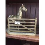 A brass horse figure Catalogue only, live bidding available via our website. If you require P&P