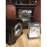 Three mantle clocks including Junghans and Smiths Catalogue only, live bidding available via our
