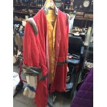 A Regency era style theatrical gentleman's duster with golden waistcoat. Catalogue only, live