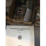 A box of books includingWest Yorkshire: an archaeological Survey to AD 1500 (vol 4) Catalogue