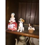 Small Royal doulton figure, Doulton puppy and a dog Catalogue only, live bidding available via our