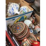 2 boxes of misc pottery, china and glassware to include decanters, etc. Catalogue only, live bidding