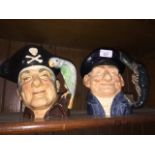 Two Royal Doulton character jugs Long John silver and Lobster Man Catalogue only, live bidding