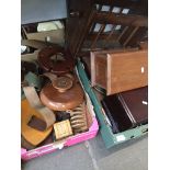 2 boxes of treen Catalogue only, live bidding available via our website. If you require P&P please