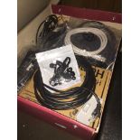 A box of mixed cables including ethernet, etc Catalogue only, live bidding available via our