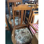 A pair of oak armchairs Catalogue only, live bidding available via our website. If you require P&P