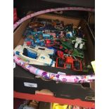 A box of various toys including Thunderbirds, etc Catalogue only, live bidding available via our