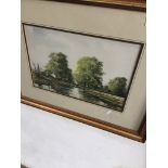 Lawrence Rushton (1919-1994), landscape watercolour, signed lower left, 27cm x 40cm, framed and