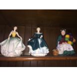 3 Royal Doulton figures including Cynthia HN 2440 Catalogue only, live bidding available via our