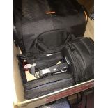 Three digi cameras, a camera bag including Fuji, Lumix, Samsung Catalogue only, live bidding