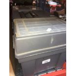 Empty plastic toolbox. Catalogue only, live bidding available via our website. If you require P&P