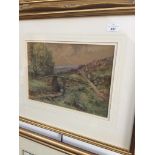 J. West, early 20th century landscape watercolour, signed lower right, 27cm x 38cm, framed and