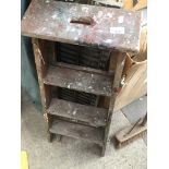 A pair of small wooden step ladders Catalogue only, live bidding available via our website. Please