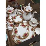 Box of Royal Albert Old Country Roses china approx. 35 pieces Catalogue only, live bidding available