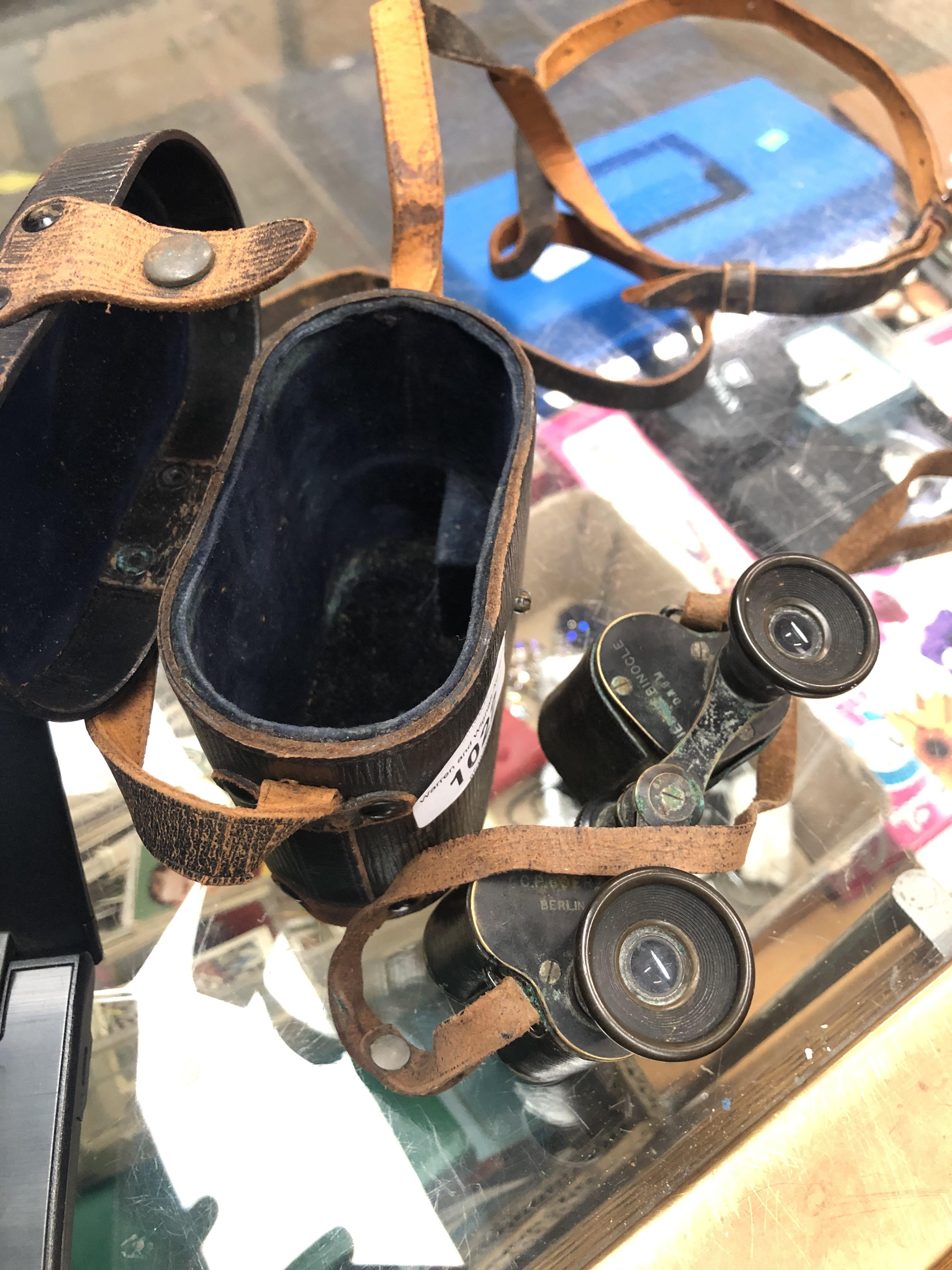 Small pair of German binoculars by C P Georz Berlin Catalogue only, live bidding available via our - Image 5 of 6