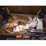 Box of small model ships Catalogue only, live bidding available via our website. Please note we