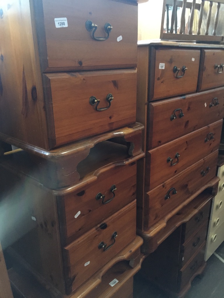 Pair of modern pine bedside chests of drawers Catalogue only, live bidding available via our