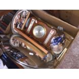 A box of misc to include convex mirror, barometer, pictures, collectors plates ,etc. Catalogue only,